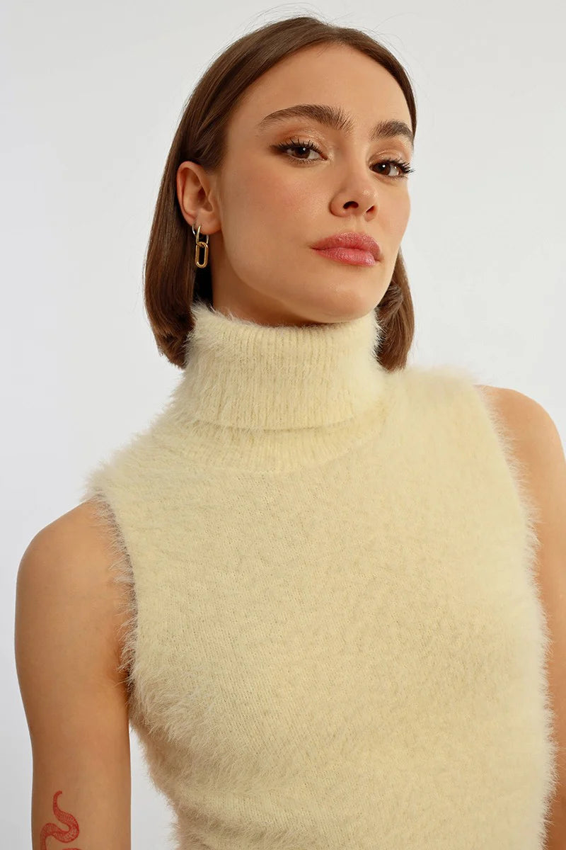 Fuzzy turtleneck