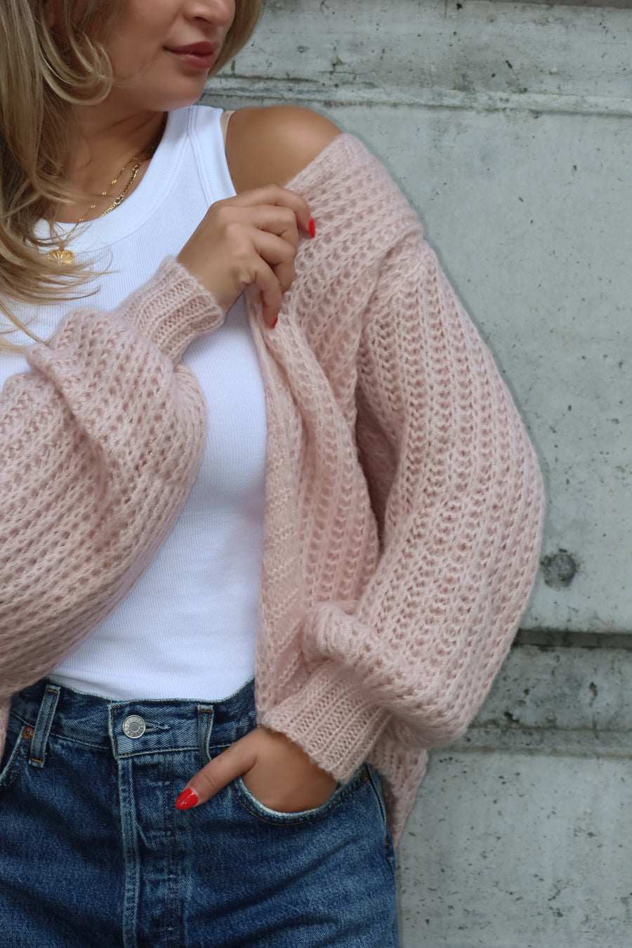 Latte Cardigan | Dusty rose